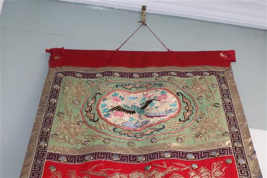 A 20th century Chinese embroidered hanging